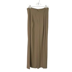 NWT Micas Womens Palazzo Pants XL Olive Green Wide Leg High Waisted Minimalist
